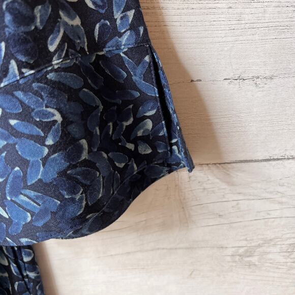 Pure Jill Dress Womens Size Large Blue Winter Sky Midi Foliage Modest Comfort - Picture 10 of 16